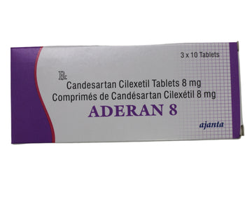 Candesartan 8mg -Aderan 30's - Hospitech and Pharma Limited