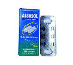 Albendazole Albasol Tablets 2's - Hospitech and Pharma Limited