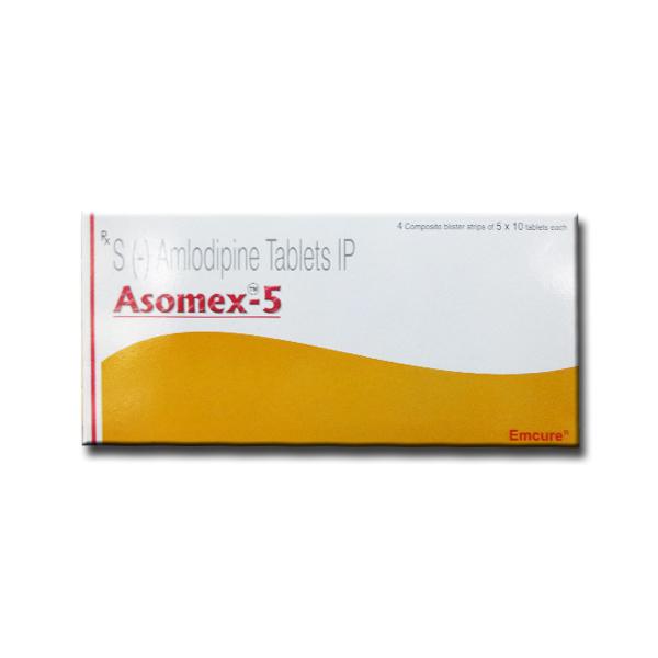 Amlodipine 5mg tablets- Asomex 5 - Hospitech and Pharma Limited