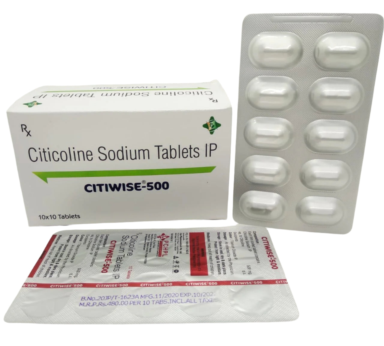 Citicolin Tabs 500mg - Quanil 10s - Hospitech and Pharma Limited