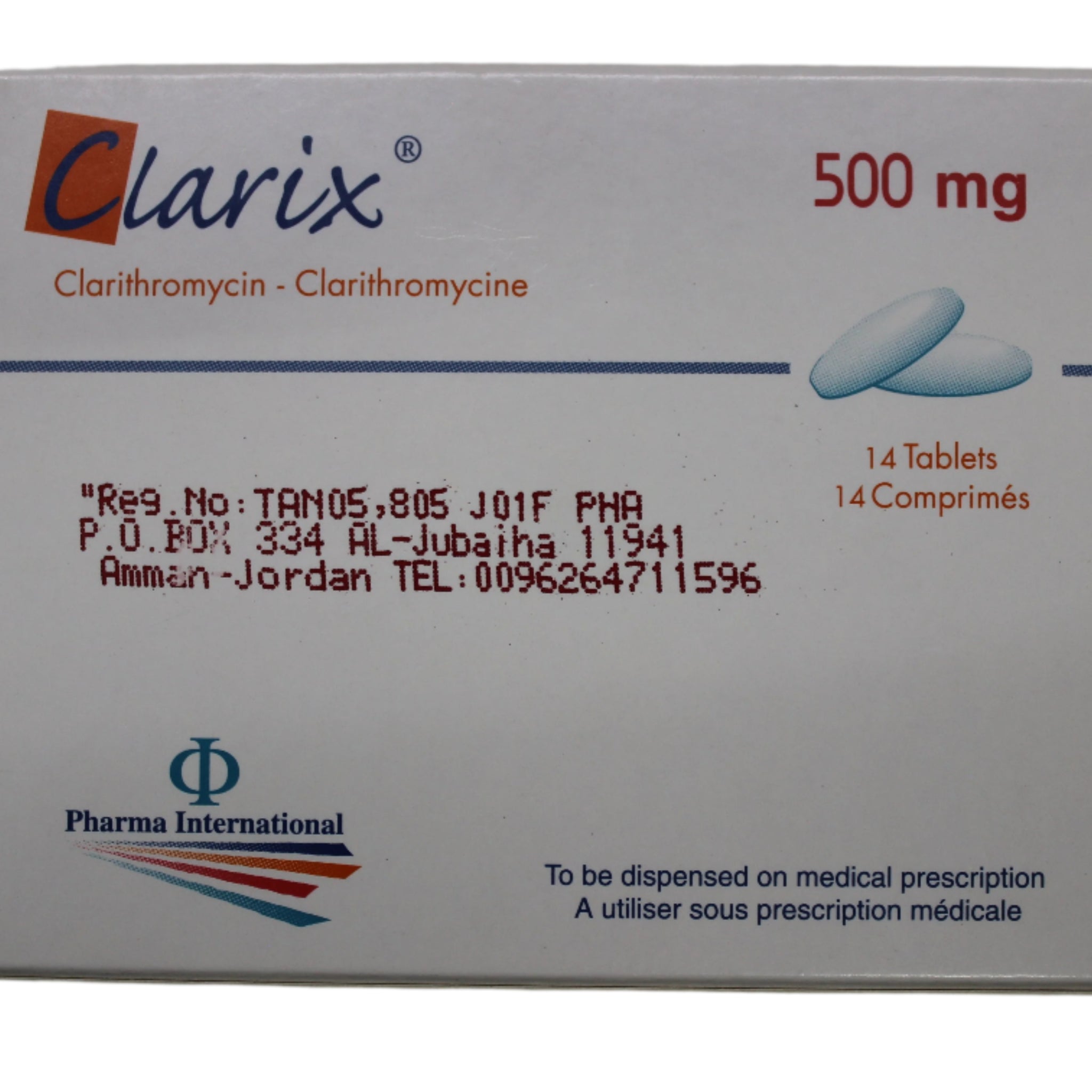 Clarithromycin 500mg Tablets -Clarix - Hospitech and Pharma Limited