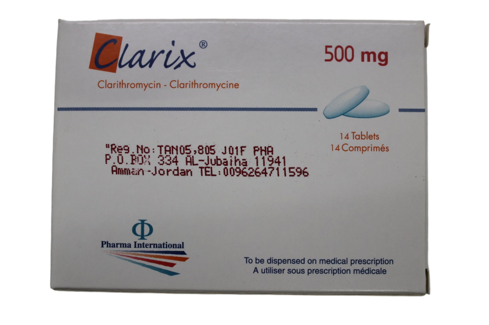 Clarithromycin 500mg Tablets -Clarix - Hospitech and Pharma Limited