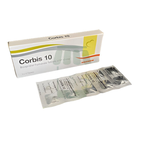 Bisoprolol 10mg tablets-Corbis 10 - Hospitech and Pharma Limited