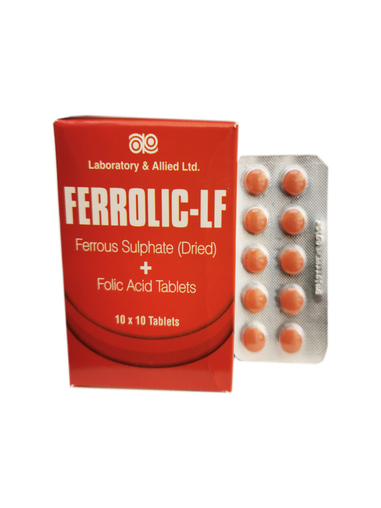 Iron+Folic Acid tablets -Ferrolic LF - Hospitech and Pharma Limited