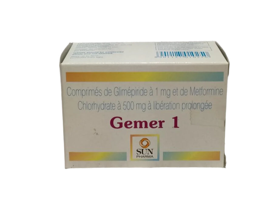 Glimepiride 1mg and Metformin 500mg -Gemer 1 - Hospitech and Pharma Limited