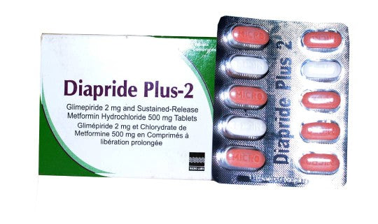 Glimepride 2mg + Metformin 500mg - Diapride 2g 30's - Hospitech and Pharma Limited