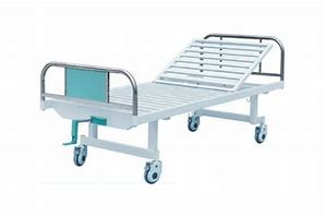 Hospital Bed 1 Crank with Castor and Iv Pole - Hospitech and Pharma Limited