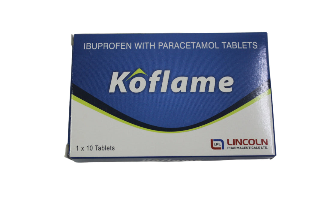 Ibuprofen +Paracetamol Tabs -Koflame 10's - Hospitech and Pharma Limited