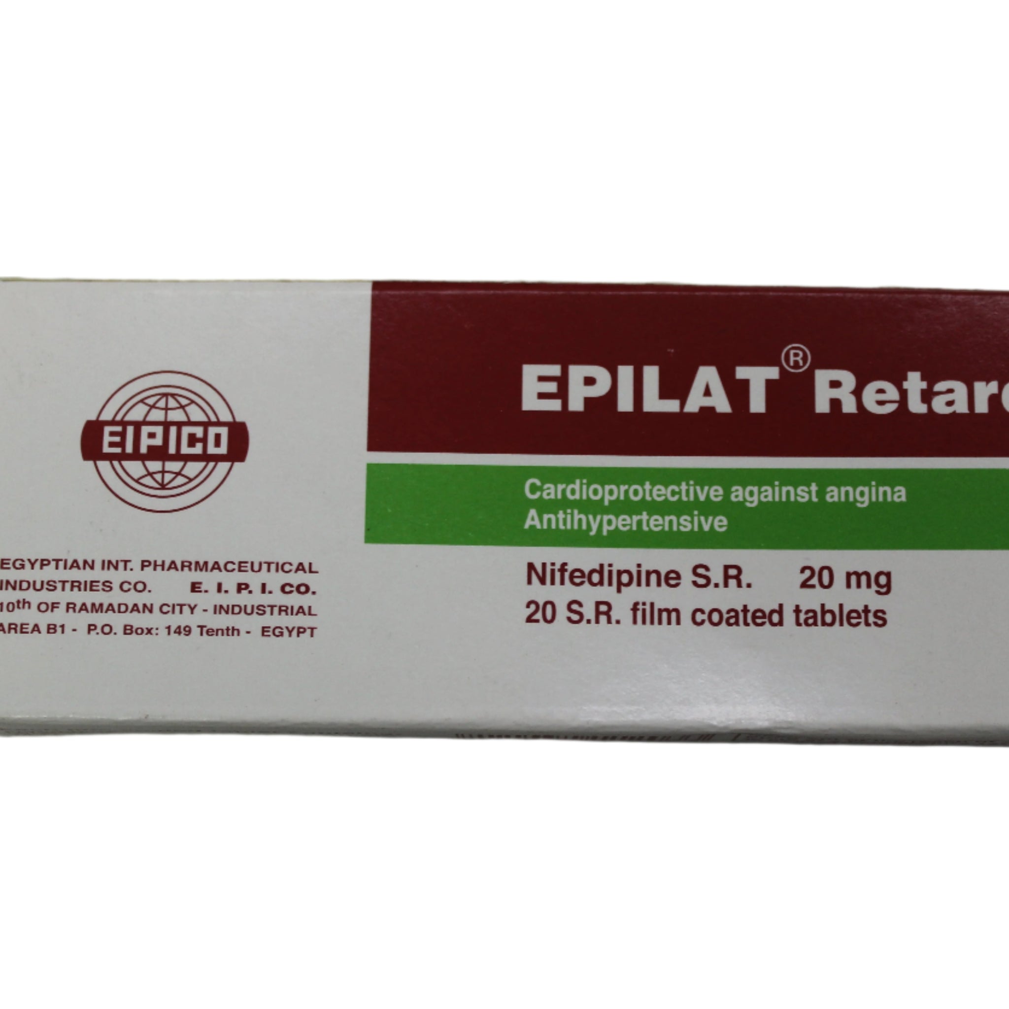 Nifedipine 20mg Retard -Epilat - Hospitech and Pharma Limited