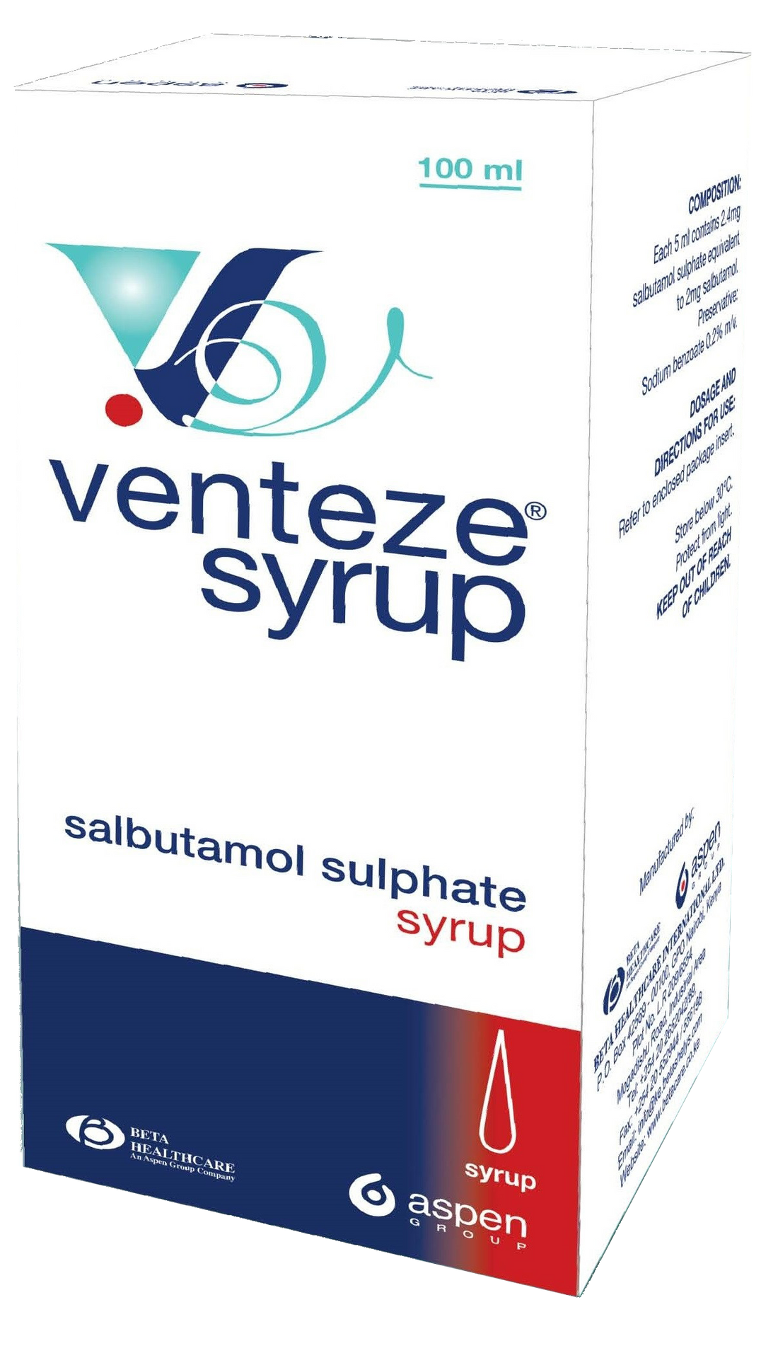 Asthalin - Venteze Syrup - Hospitech and Pharma Limited
