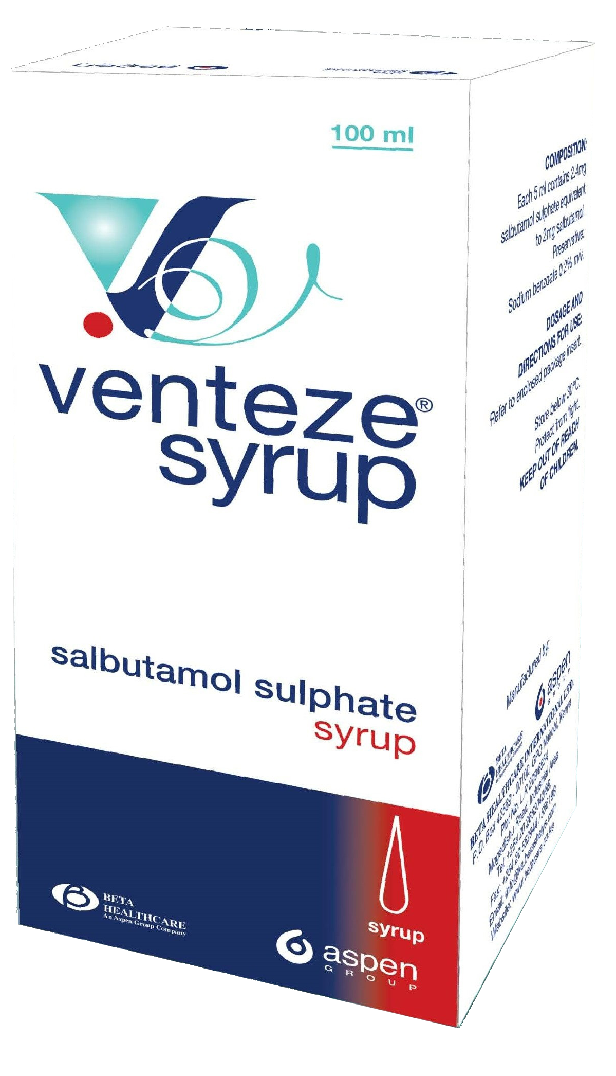 Asthalin - Venteze Syrup - Hospitech and Pharma Limited