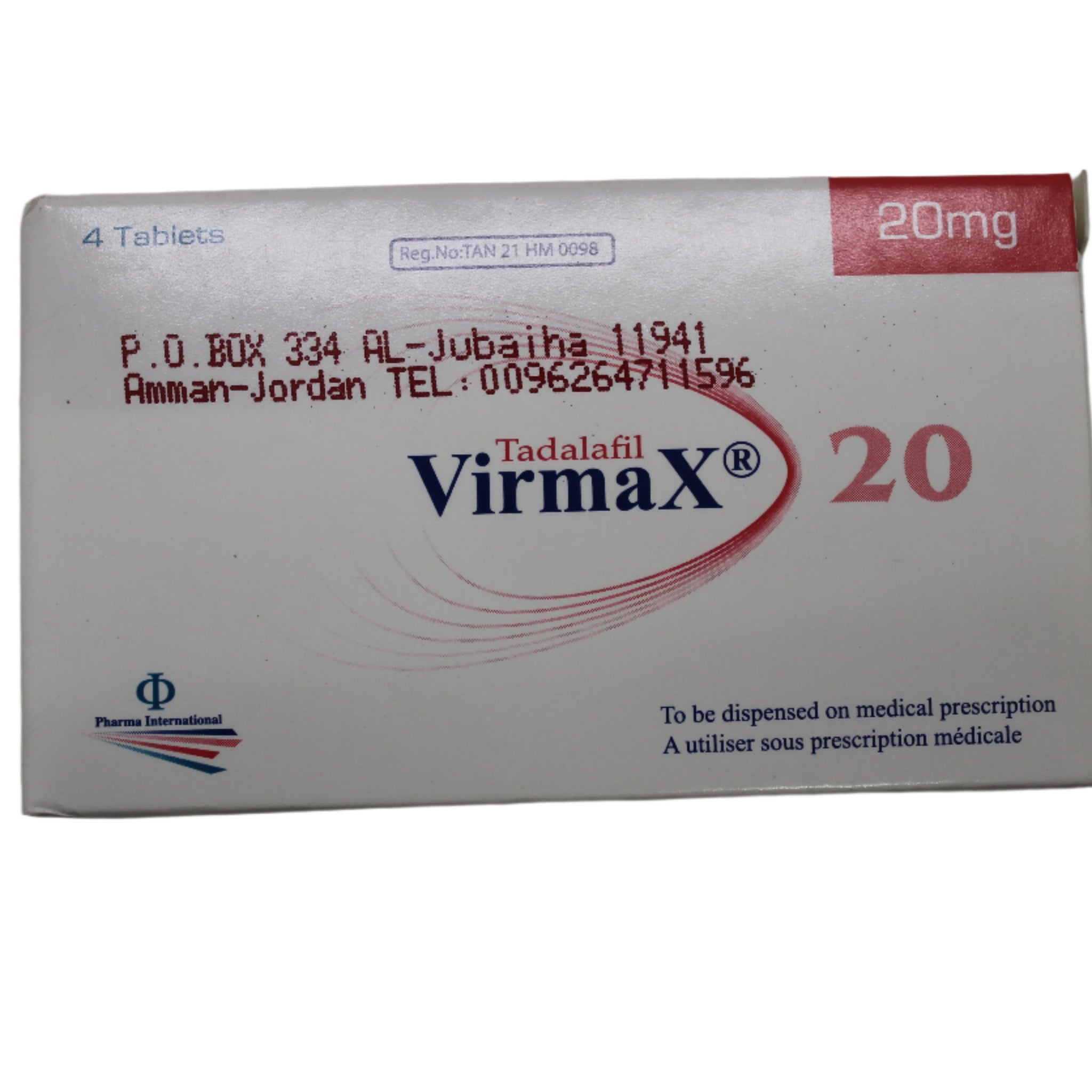 Tadalafil 20mg - Virmax 4's - Hospitech and Pharma Limited